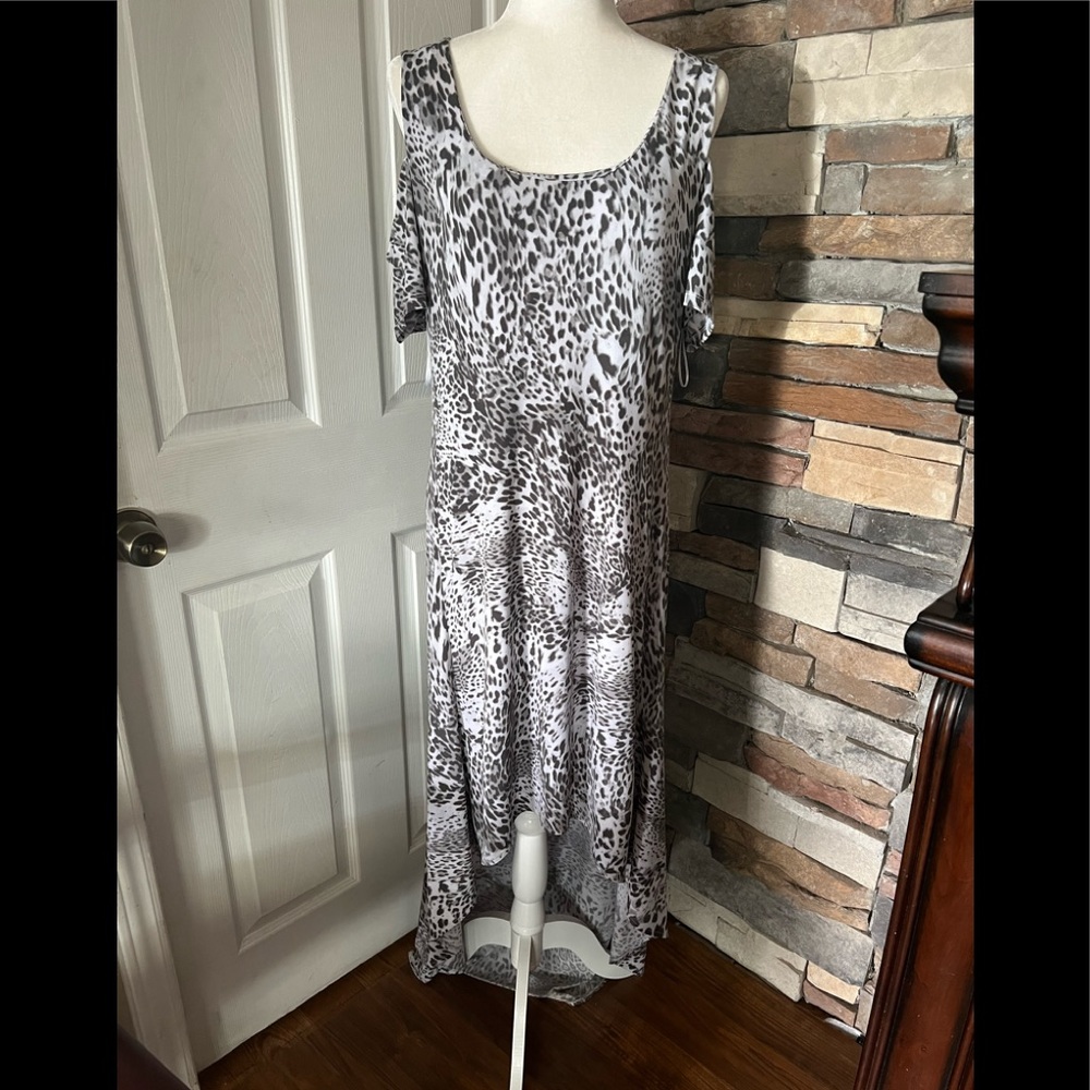 Leopard Print Gray Dress